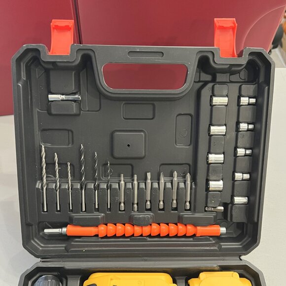 New Rechargeable Cordless Drill w/2 Lithium Batteries, Quick Charger & Tool kit! - Picture 10 of 16